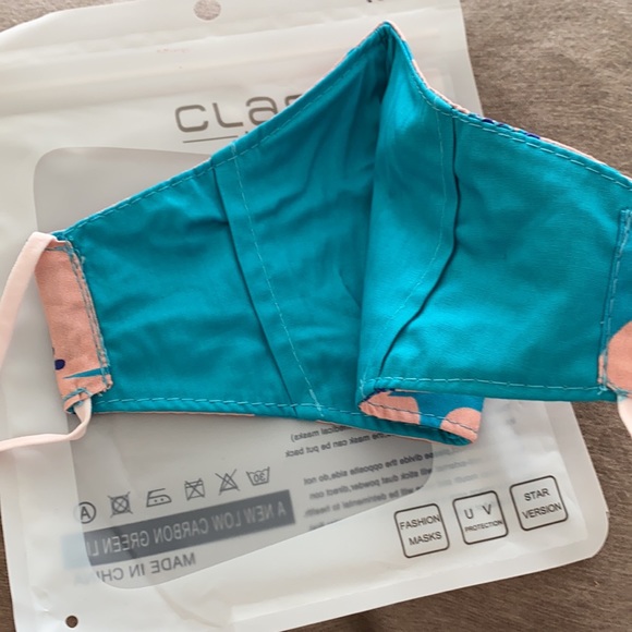 NEW Fighting Eel mask blue pink floral print adjustable elastic straps - Picture 3 of 5